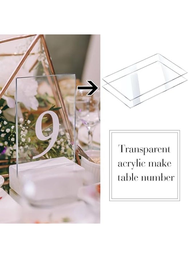 EMAAZZ LLC 120 Pcs Clear Acrylic Wedding Place Cards Rectangular Blank Name Plates Table Number Cards for Seating Chart Wedding Reception Banquet Party DIY Table Setting - Image 5